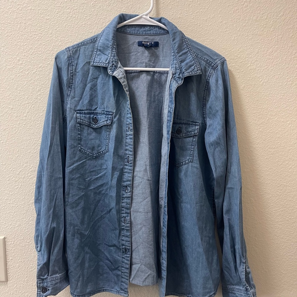 Old Navy Classic Blue Denim Shirt Jacket